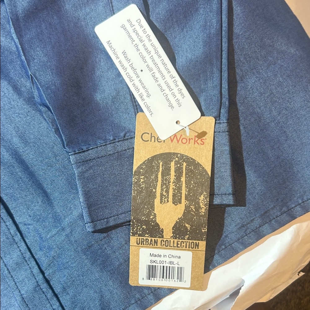 Chef Works Urban Collection Denim Blue Button Down Shirt - Picture 3 of 5